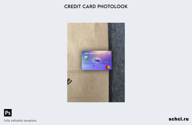 цифровая загрузка США, Восток Западный Банк, шаблон Mastercard Photolook спереди